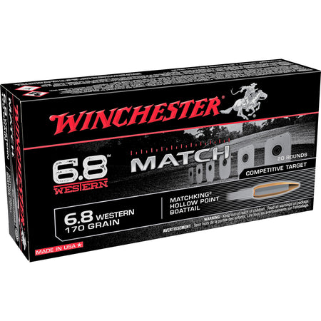 Winchester Match 6.8 Western 170 grain Sierra MatchKing Boat Tail Hollow Point ammunition