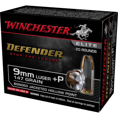 Winchester Defender Elite Bonded Jacket Hollow Point 147 Grain 9mm Luger/Parabellum 1030 fps