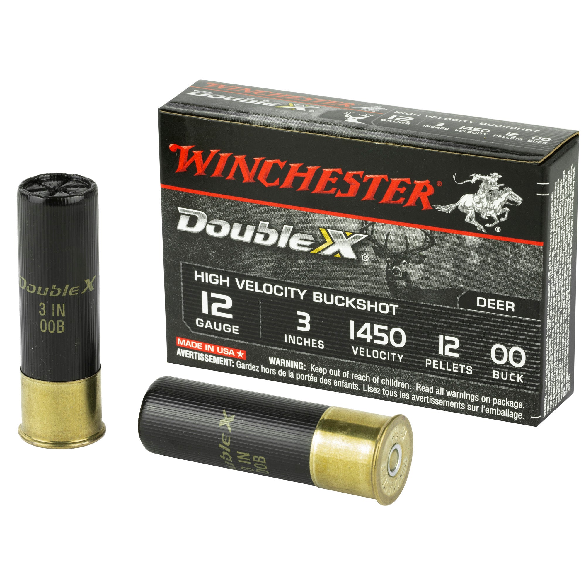 Winchester 12 Gauge SB12300 Double X High Velocity 3" 00 Buck Shot