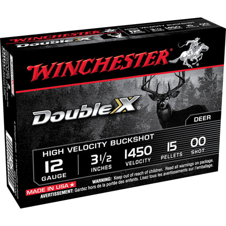 Winchester Double X High Velocity 15 Pellets Shotgun Ammo 12 Gauge 3.5 in 1-7/8 oz 00 Buck