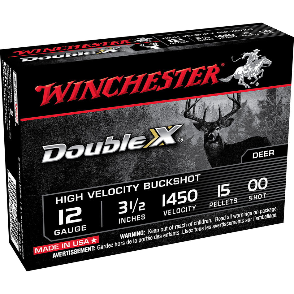 Winchester Double X High Velocity 15 Pellets Shotgun Ammo 12 Gauge 3.5 in 1-7/8 oz 00 Buck