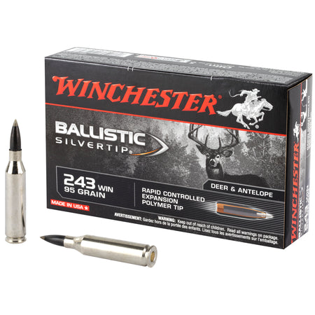 Winchester Ballistic Silvertip .243 Winchester 95 grain Rapid Controlled Expansion Polymer Tip ammunition