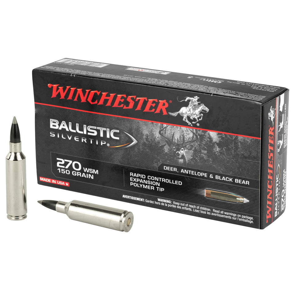 Winchester Ballistic Silvertip .270 WSM 150 grain Rapid Controlled Expansion Polymer Tip ammunition