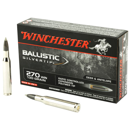 Winchester Ballistic Silvertip Rapid Controlled Expansion Polymer Tip 130 Grain .270 Winchester 3050 fps