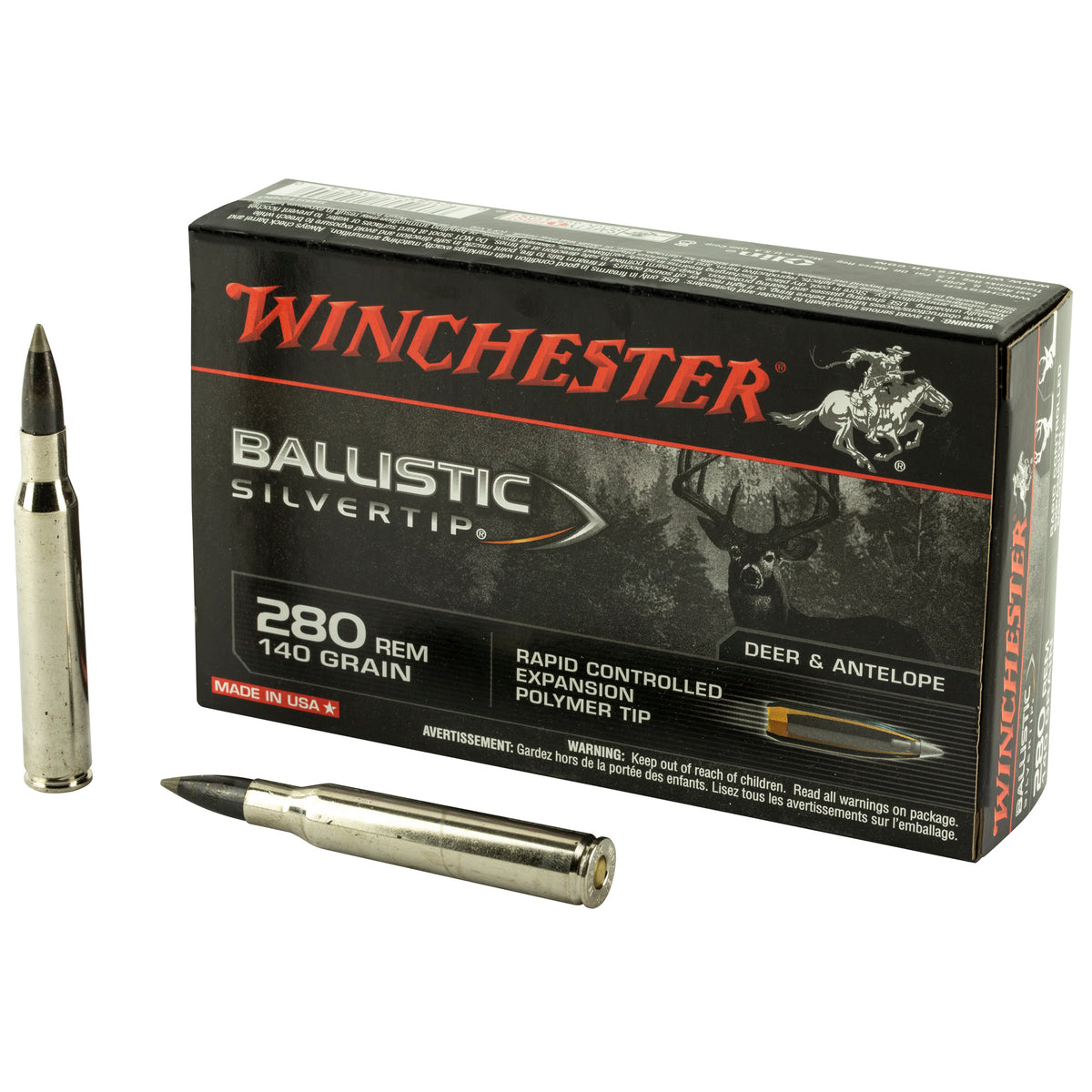 Winchester Ballistic Silvertip .280 Remington 140 grain Rapid Controlled Expansion Polymer Tip ammunition