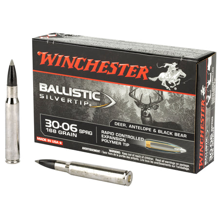 Winchester Ballistic Silvertip .30-06 Springfield 168 grain Rapid Controlled Expansion Polymer Tip ammunition