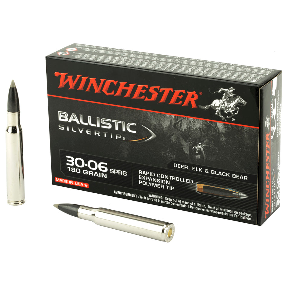 Winchester Ballistic Silvertip .30-06 Springfield 180 grain Rapid Controlled Expansion Polymer Tip ammunition