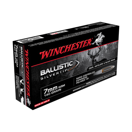 Winchester Ballistic Silvertip 7mm WSM 140 grain Polymer Tip ammunition