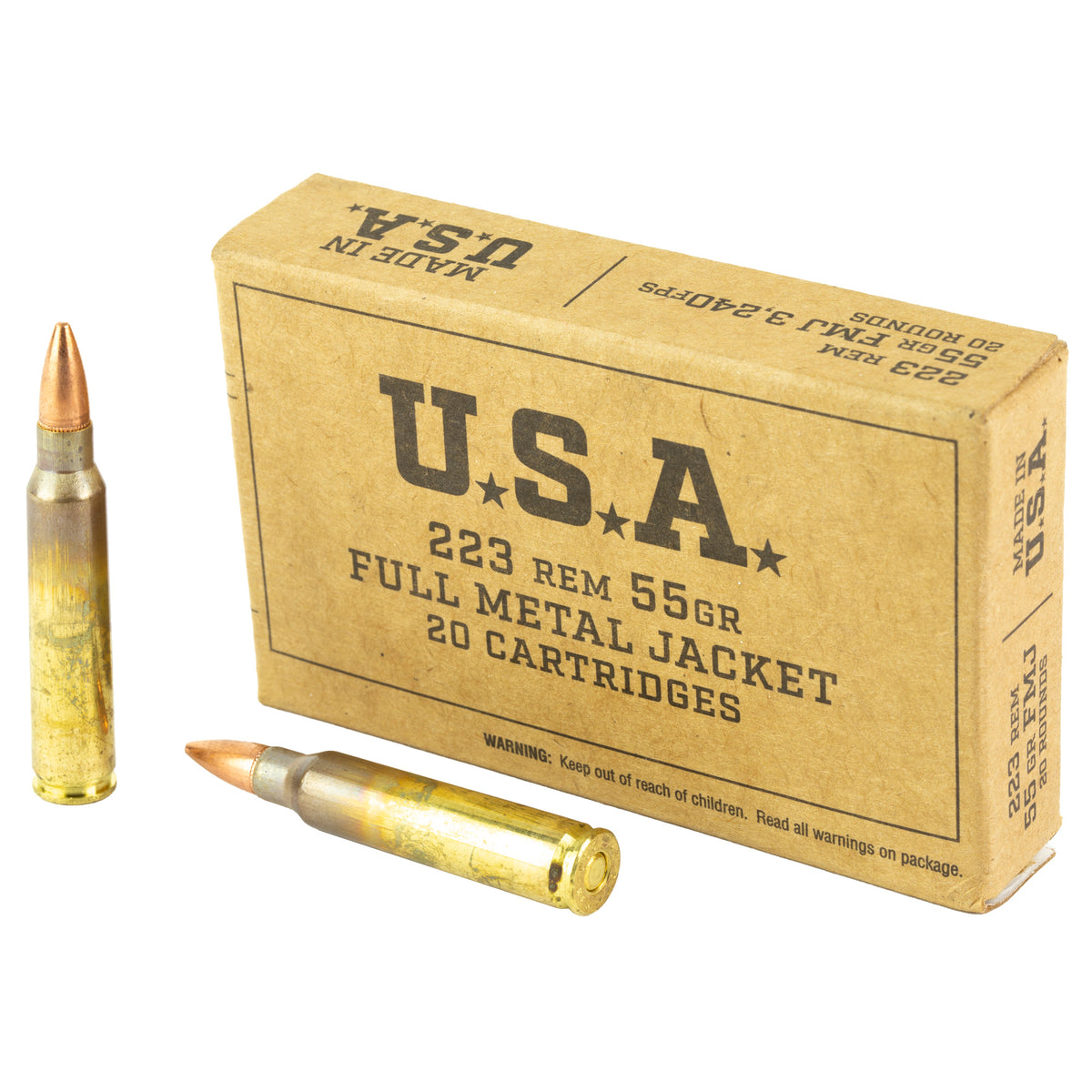 Winchester USA Full Metal Jacket 55 Grain .223 Remington