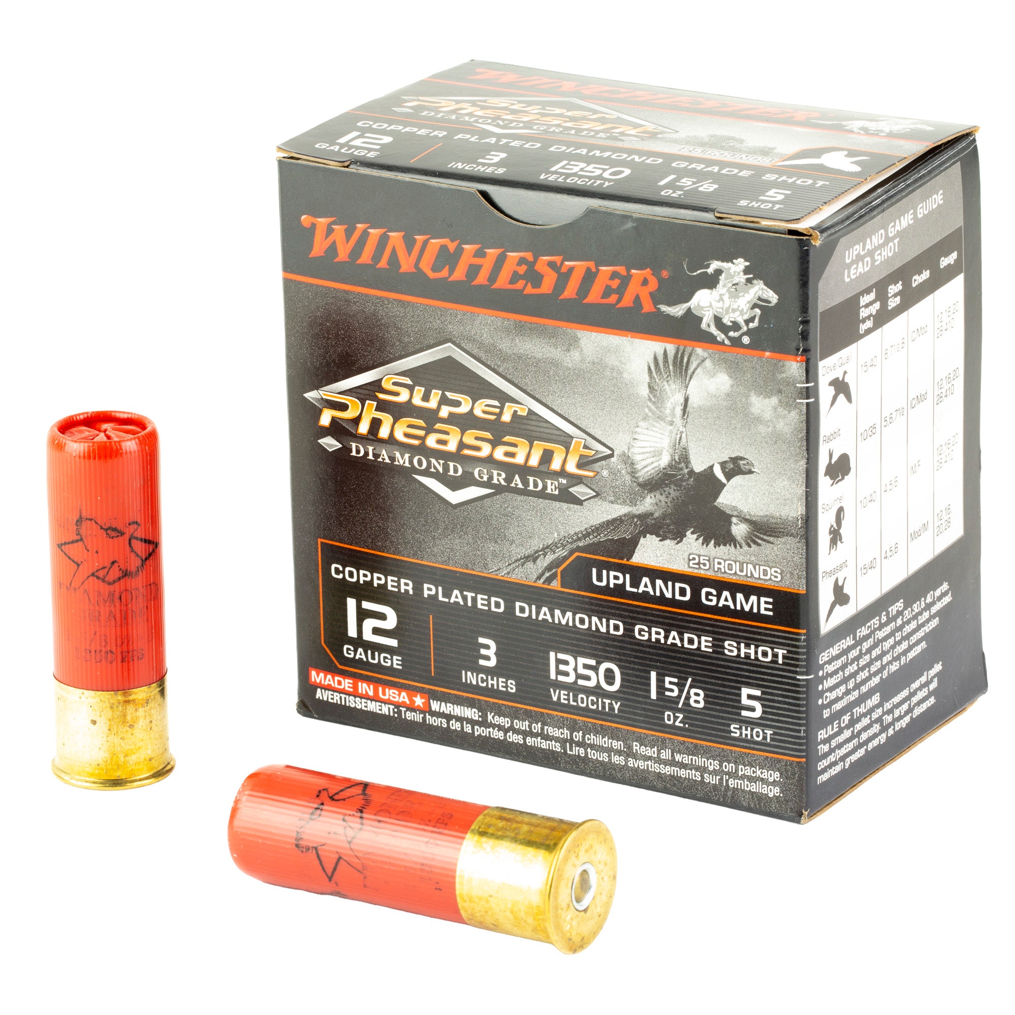 Winchester SPDG1235 Super Pheasant Diamond Grade 12 Gauge 3 1-5/8oz #5 1350 fps
