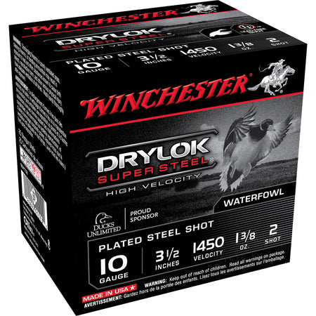 Winchester SSH102 Drylok Super Steel High Velocity 10 Gauge 3-1/2 1-3/8oz #2 1450 fps