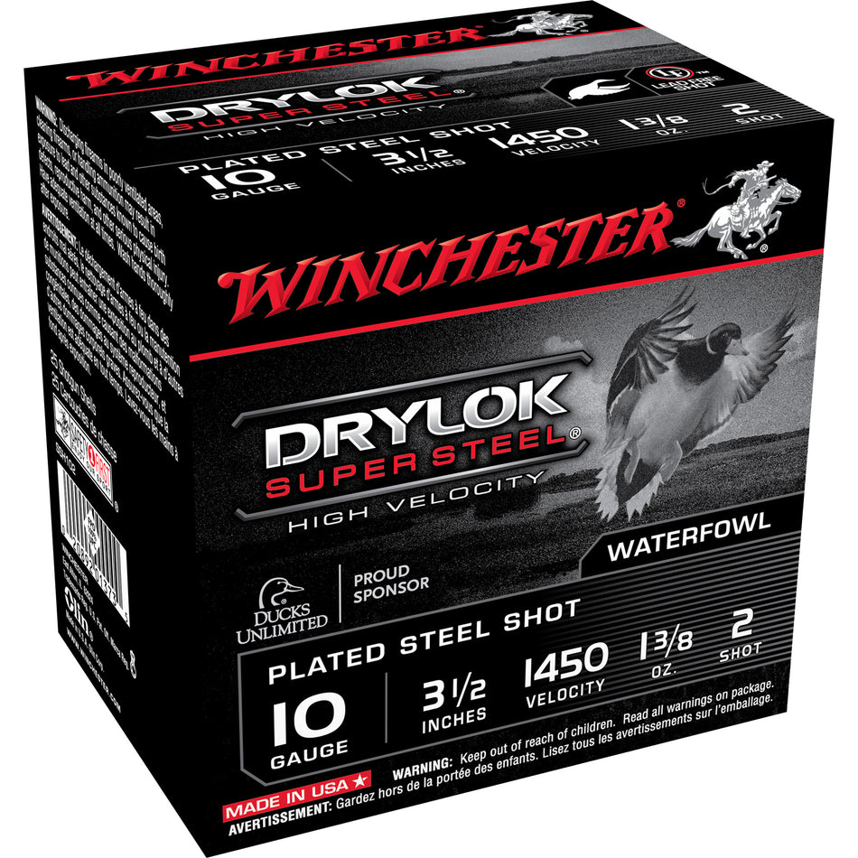 Winchester SSH102 Drylok Super Steel High Velocity 10 Gauge 3-1/2 1-3/8oz #2 1450 fps