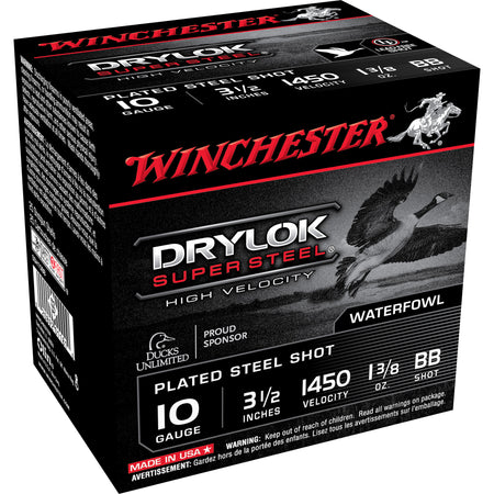 Winchester SSH10BB Drylok Super Steel High Velocity 10 Gauge 3-1/2 1-3/8oz #BB 1450 fps