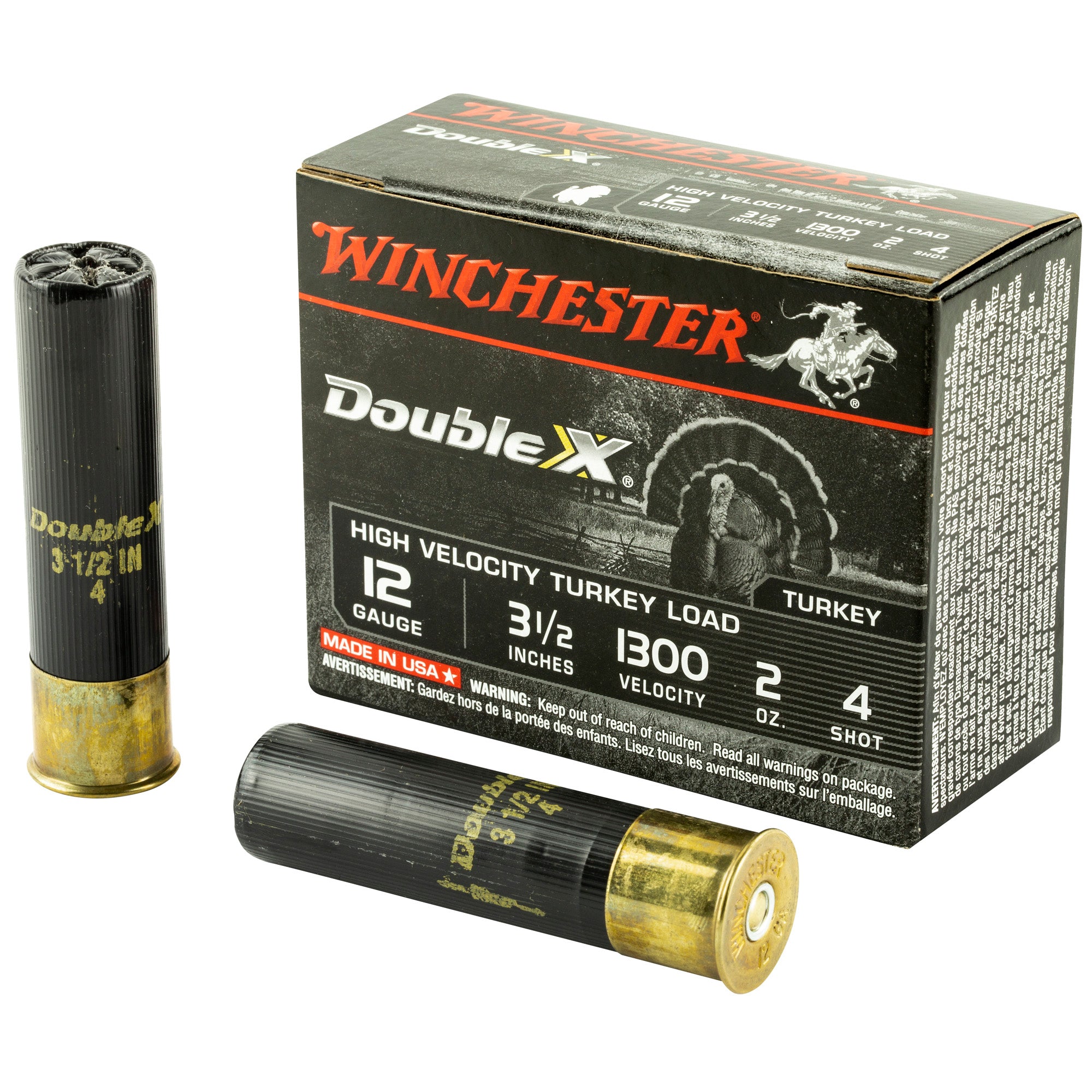 Winchester STH12354 Double X High Velocity Turkey 12 Gauge 3-1/2 2oz #4 1300 fps