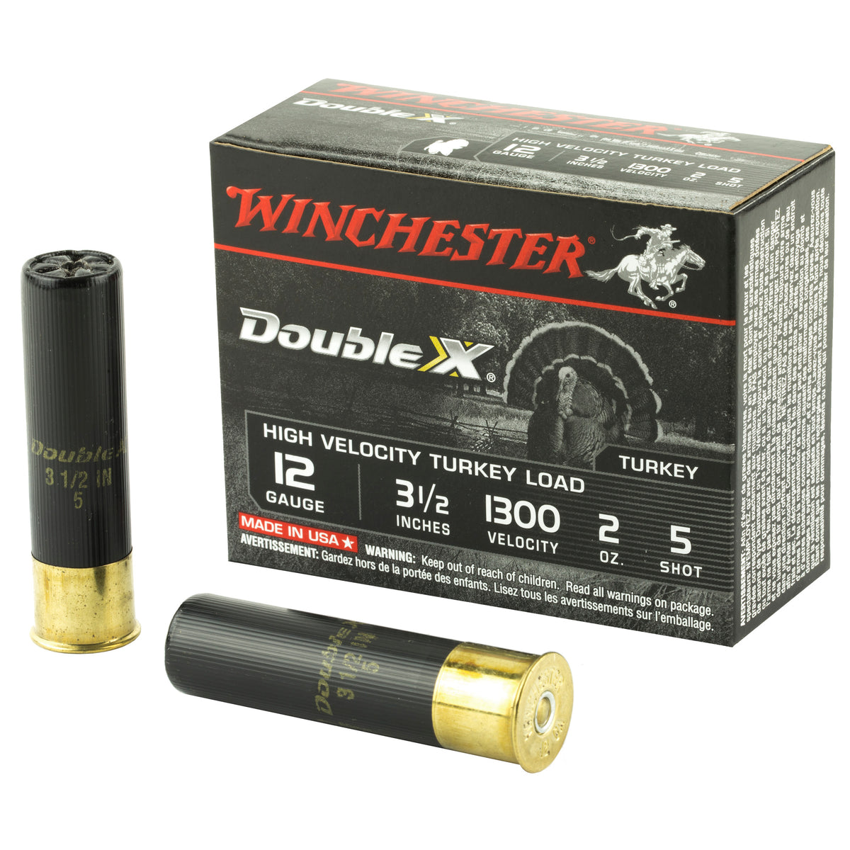 Winchester STH12355 Double X High Velocity Turkey 12 Gauge 3-1/2 2oz #5 1300 fps