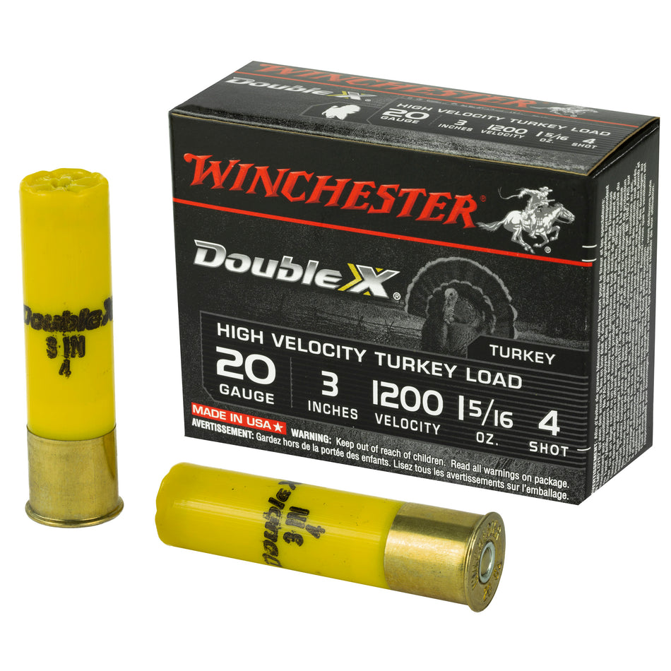 Winchester STH2034 Double X High Velocity Turkey 20 Gauge 3 1-5/16oz #4 1200 fps