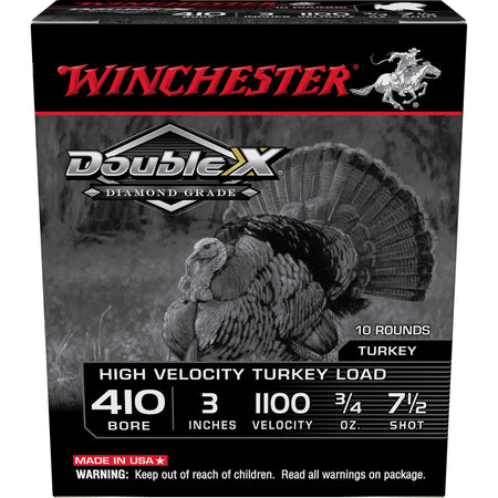 Winchester Double X High Velocity Turkey Load Diamond Grade Turkey Shotgun Ammo .410 Bore 3 in 3/4 oz #7.5