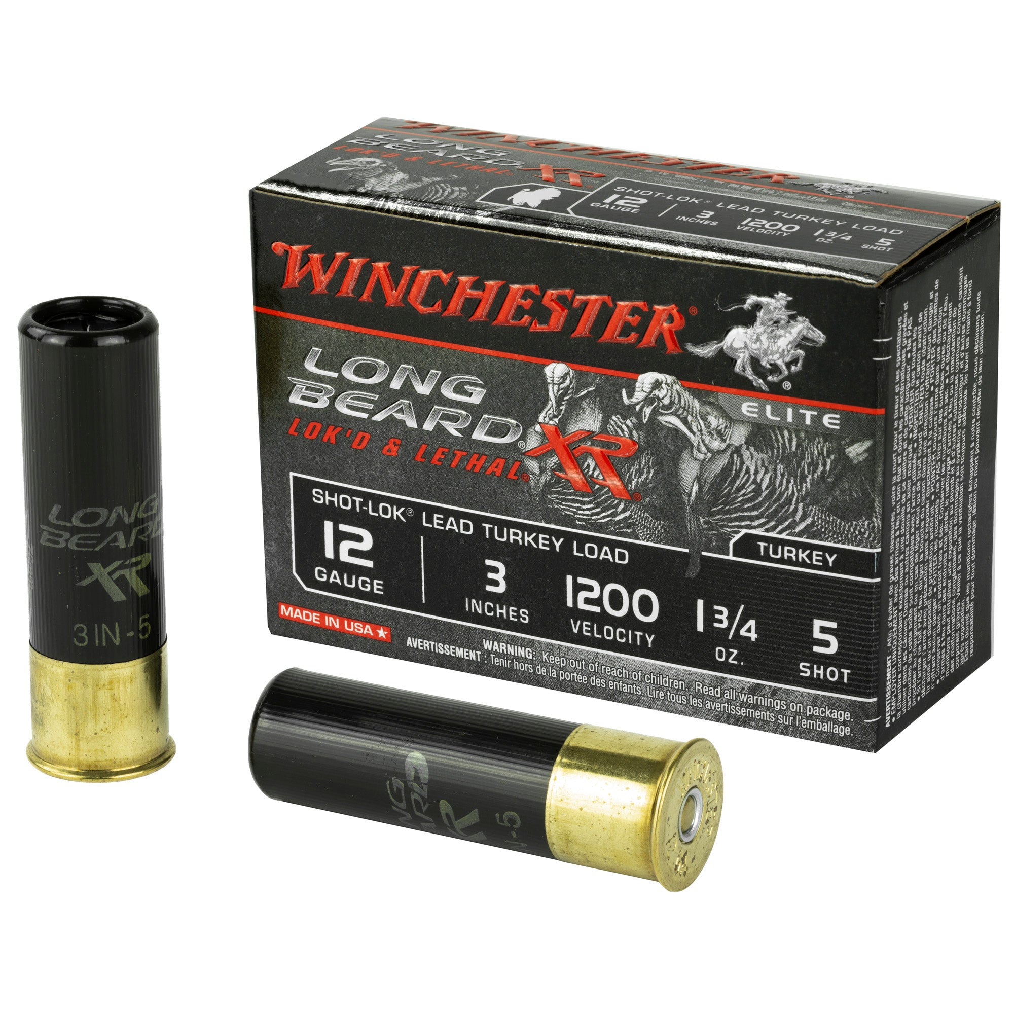 Winchester STLB1235 Long Beard XR Shot-Lok 12 Gauge 3 1-3/4oz #5 1200 fps