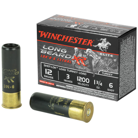 Winchester Long Beard XR Shot-Lok with Plated Lead Shot Turkey Shotgun Ammo 12 Gauge 3 in 1-3/4 oz #6