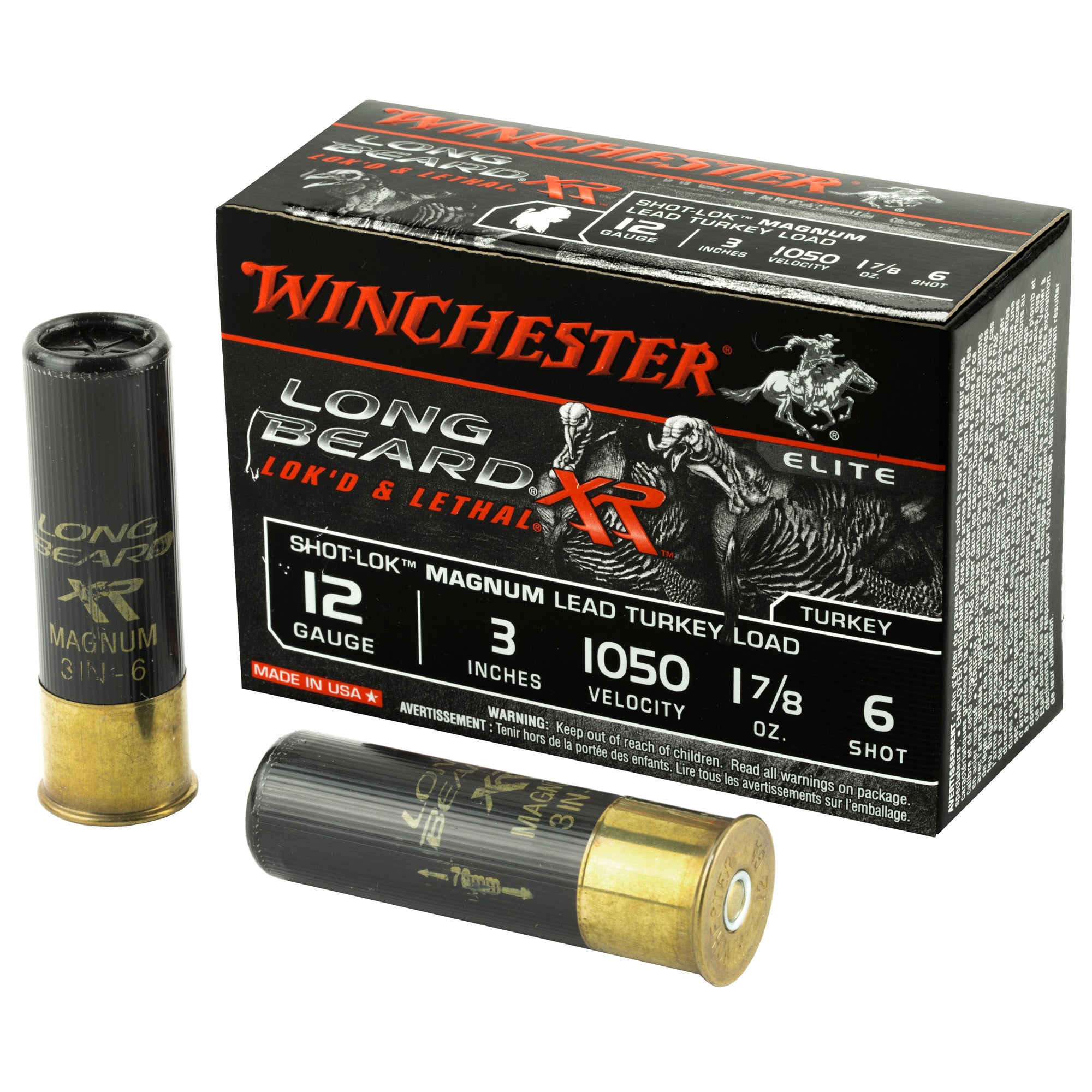 Winchester Long Beard XR Shot-Lok Magnum Turkey #6 12 Gauge 1-7/8 oz 3 ...