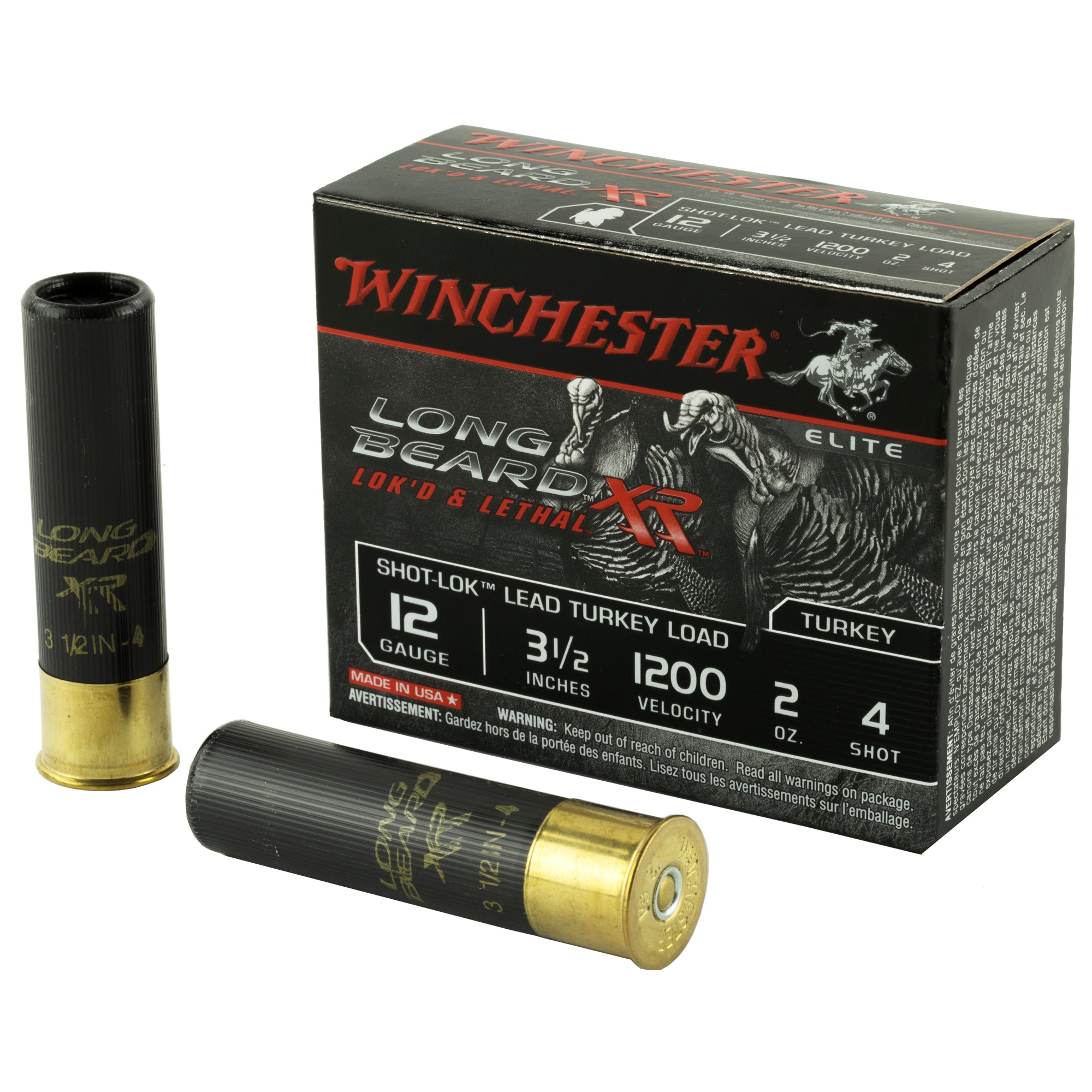 Winchester STLB12L4 Long Beard XR Shot-Lok 12 Gauge 3-1/2 2oz #4 1200 fps