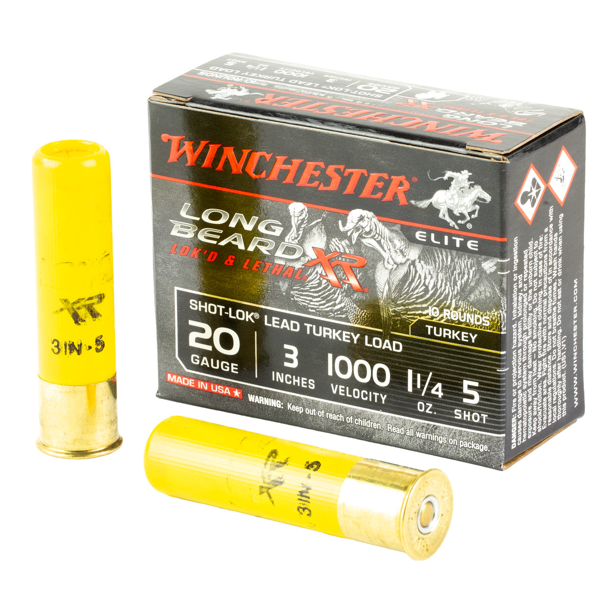 Winchester STLB2035 Long Beard XR Shot-Lok 20 Gauge 3 1-1/4oz #5 1000 fps