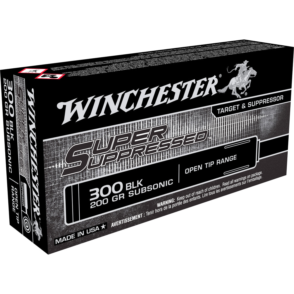 Winchester Super Suppressed .300 AAC Blackout 200 grain Open Tip Range ammunition