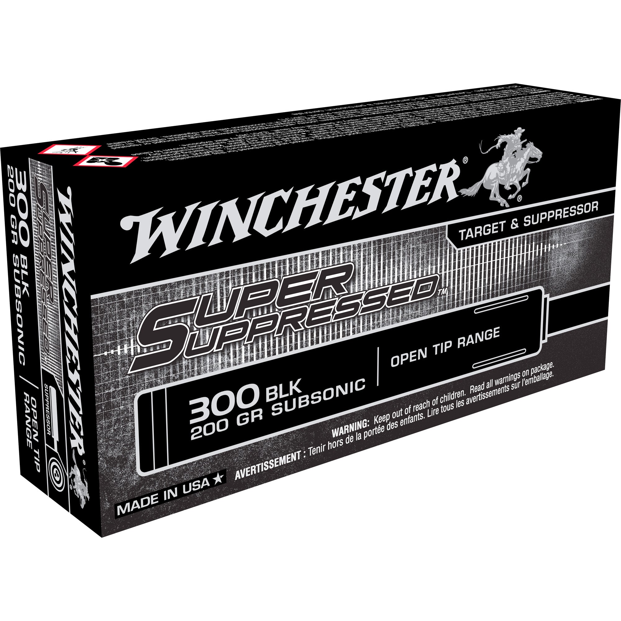 Winchester Super Suppressed .300 AAC Blackout 200 grain Open Tip Range ammunition