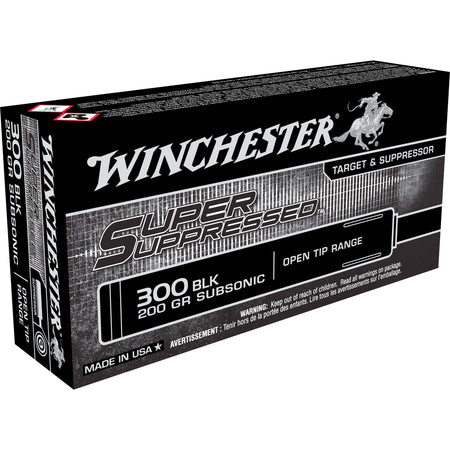Winchester Super Suppressed .300 AAC Blackout 200 grain Open Tip Range ammunition