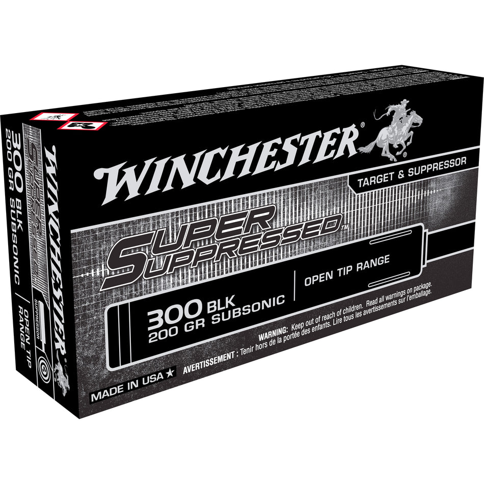 Winchester Super Suppressed .300 AAC Blackout 200 grain Open Tip Range ammunition