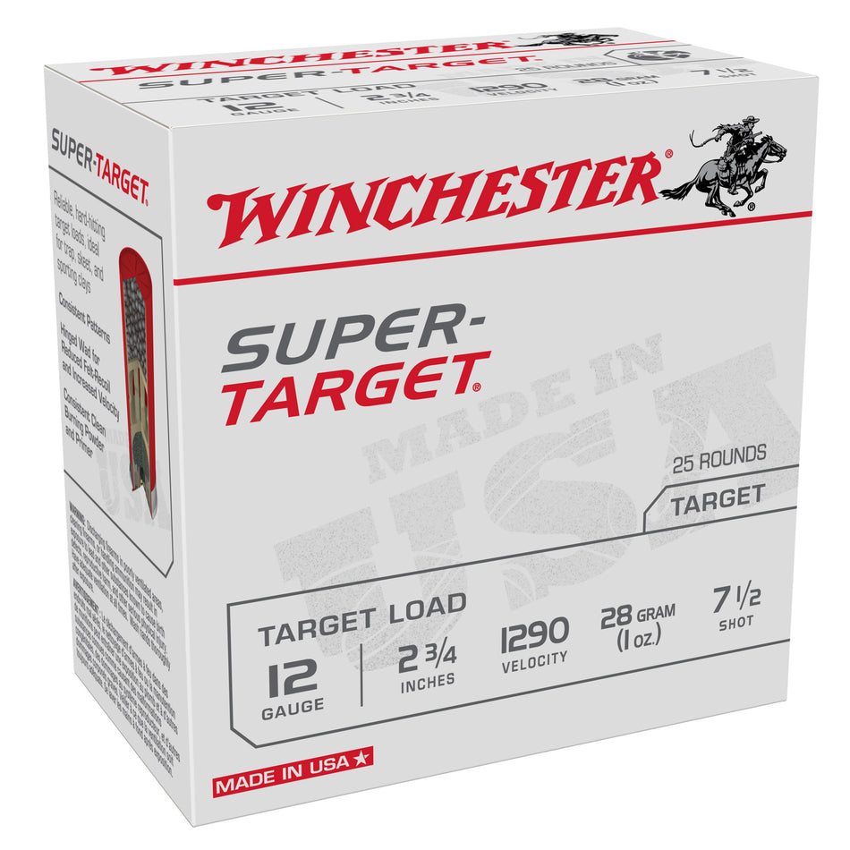Winchester TRGT12907 Super-Target Light Target 12 Gauge 2-3/4 1oz #7.5 1290 fps