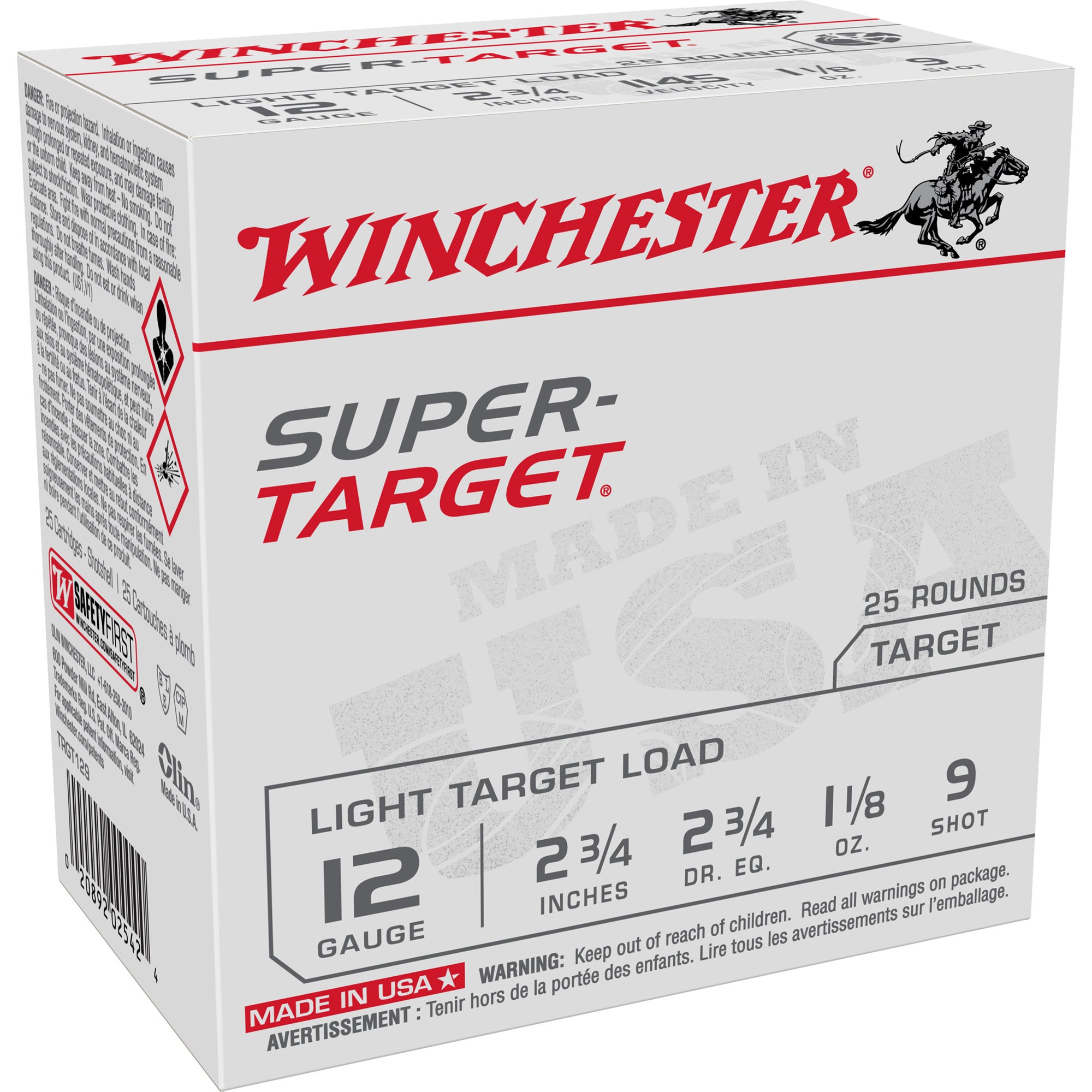 Winchester Super-Target Light Target Shotgun Ammo 12 Gauge 2.75 in 1-1/8 oz #9