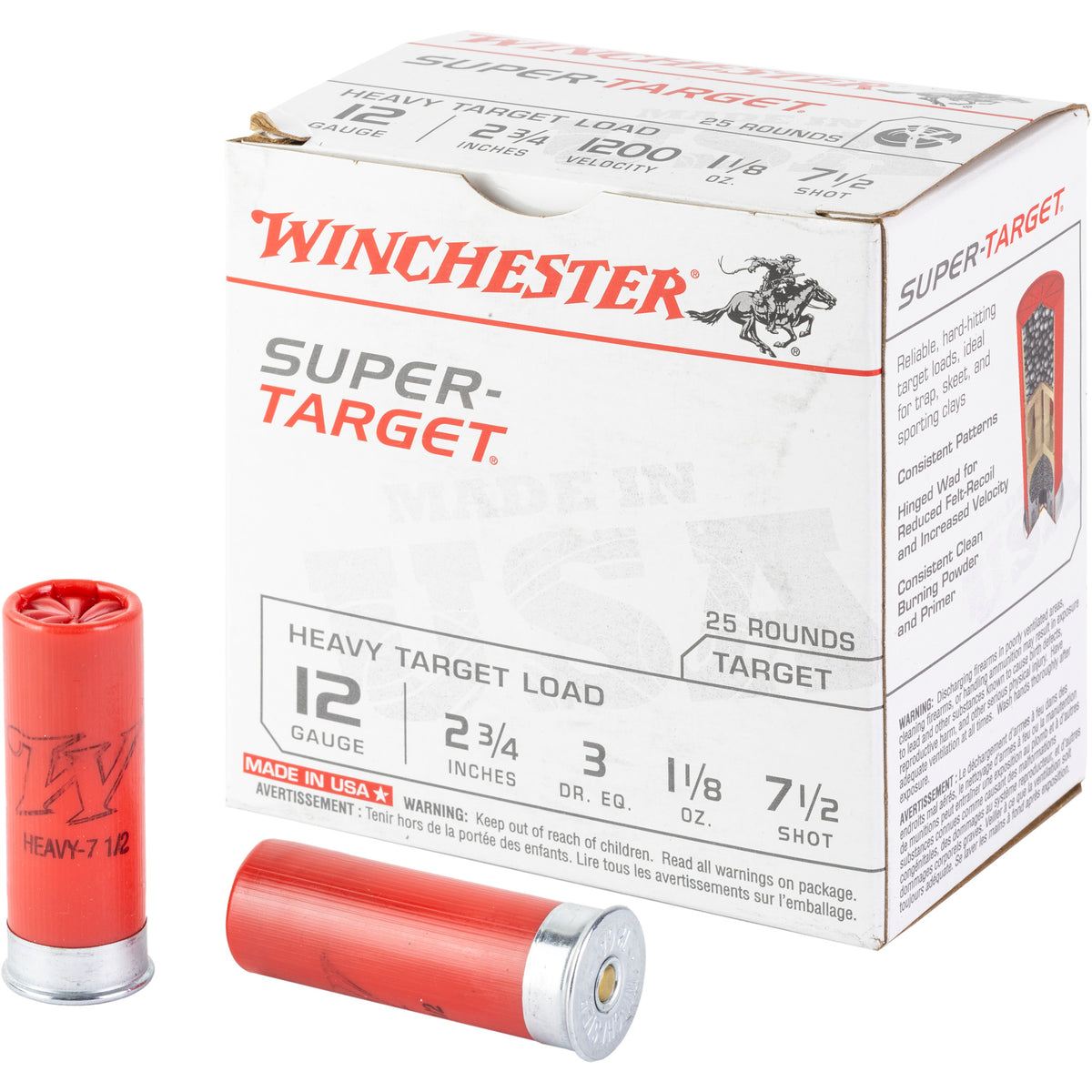 Winchester Super Target Heavy Load 12 ga 2.75 in. 1 1/8 oz. 7.5 Shot 25 rd.