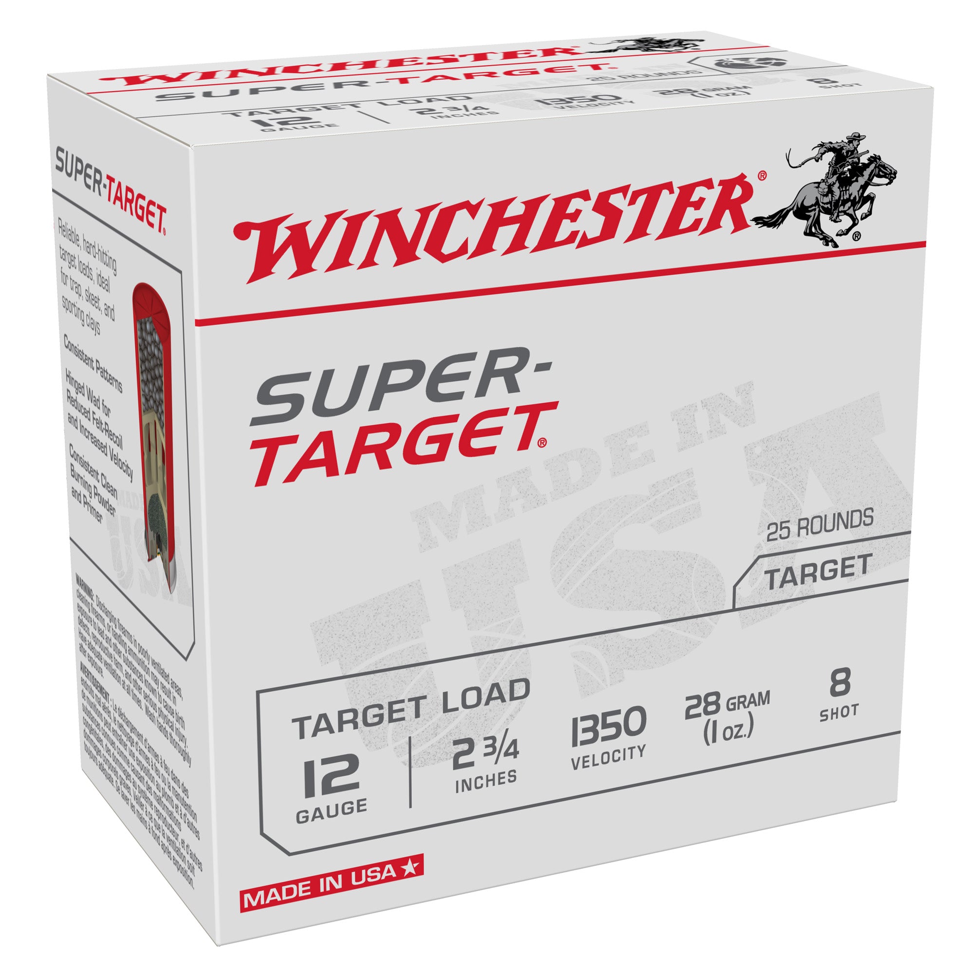 Winchester TRGT13508 Super-Target Light Target 12 Gauge 2-3/4 1oz #8 1350 fps