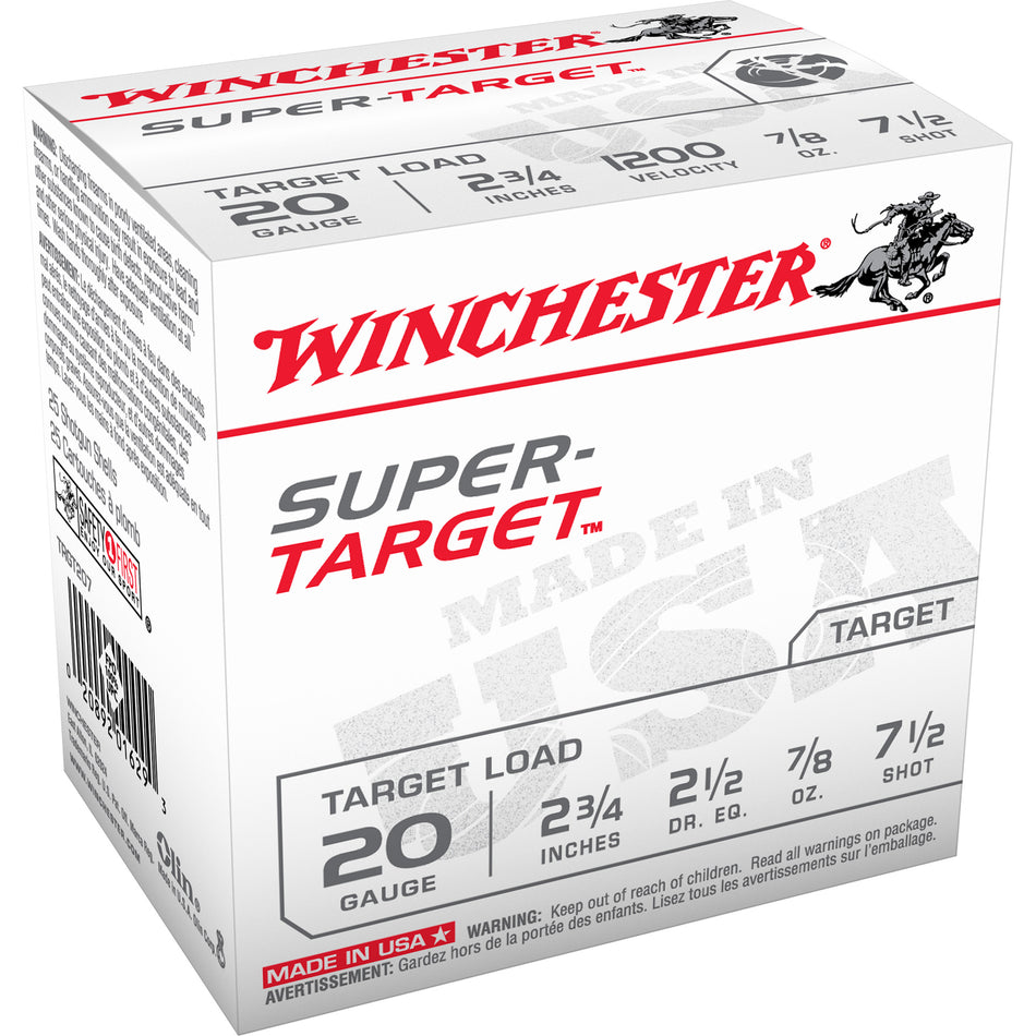 Winchester Super Target Load 20 Gauge 2.75 in. 7/8 oz. 7.5 Shot 25 rd.
