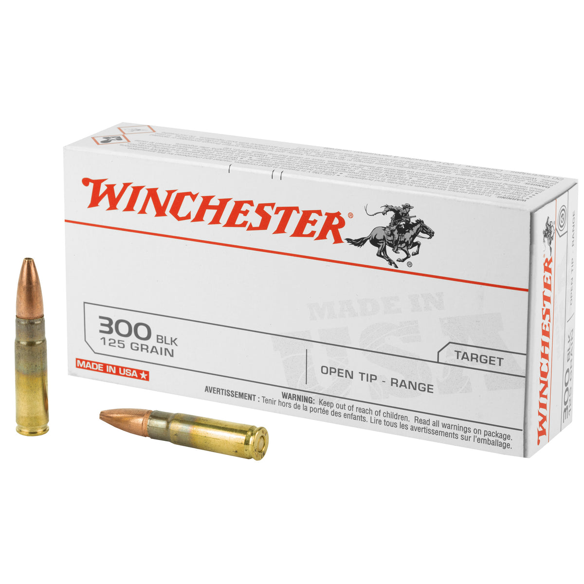 Winchester Ammo USA300BLK USA 300 Blackout 125 gr Open Tip Range (OTR)