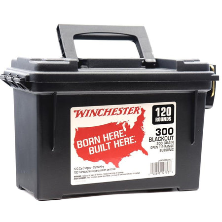 Winchester BORN HERE BUILT HERE Recreational Shooting .300 AAC Blackout 200 grain Full Metal Jacket Open Tip ammunition