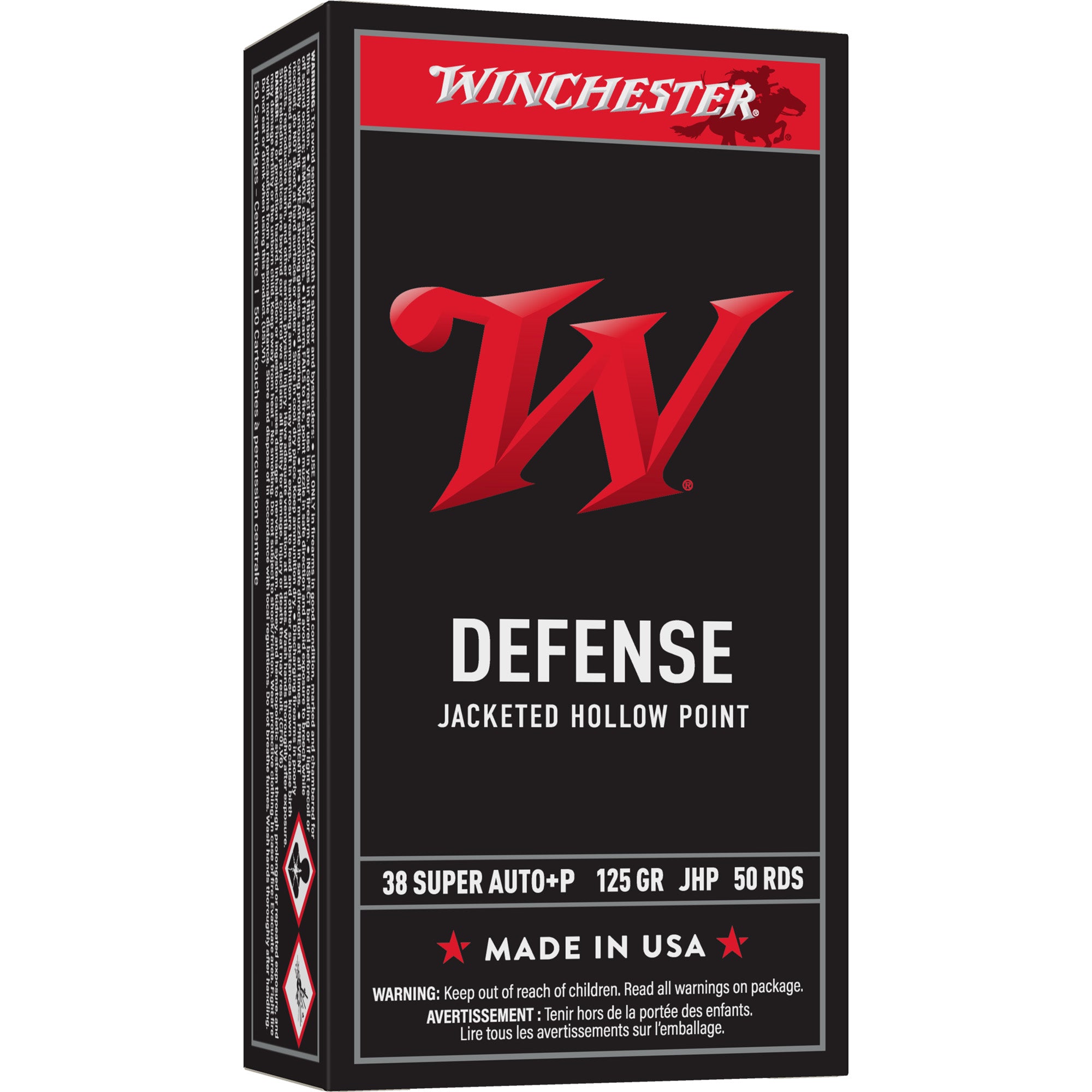Winchester USA WHITE BOX .38 Special 125 grain Jacketed Hollow Point ammunition