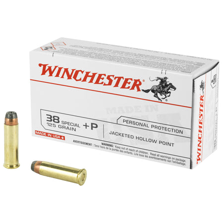 Winchester USA +P Jacketed Hollow Point 125 Grain .38 Special 945 fps