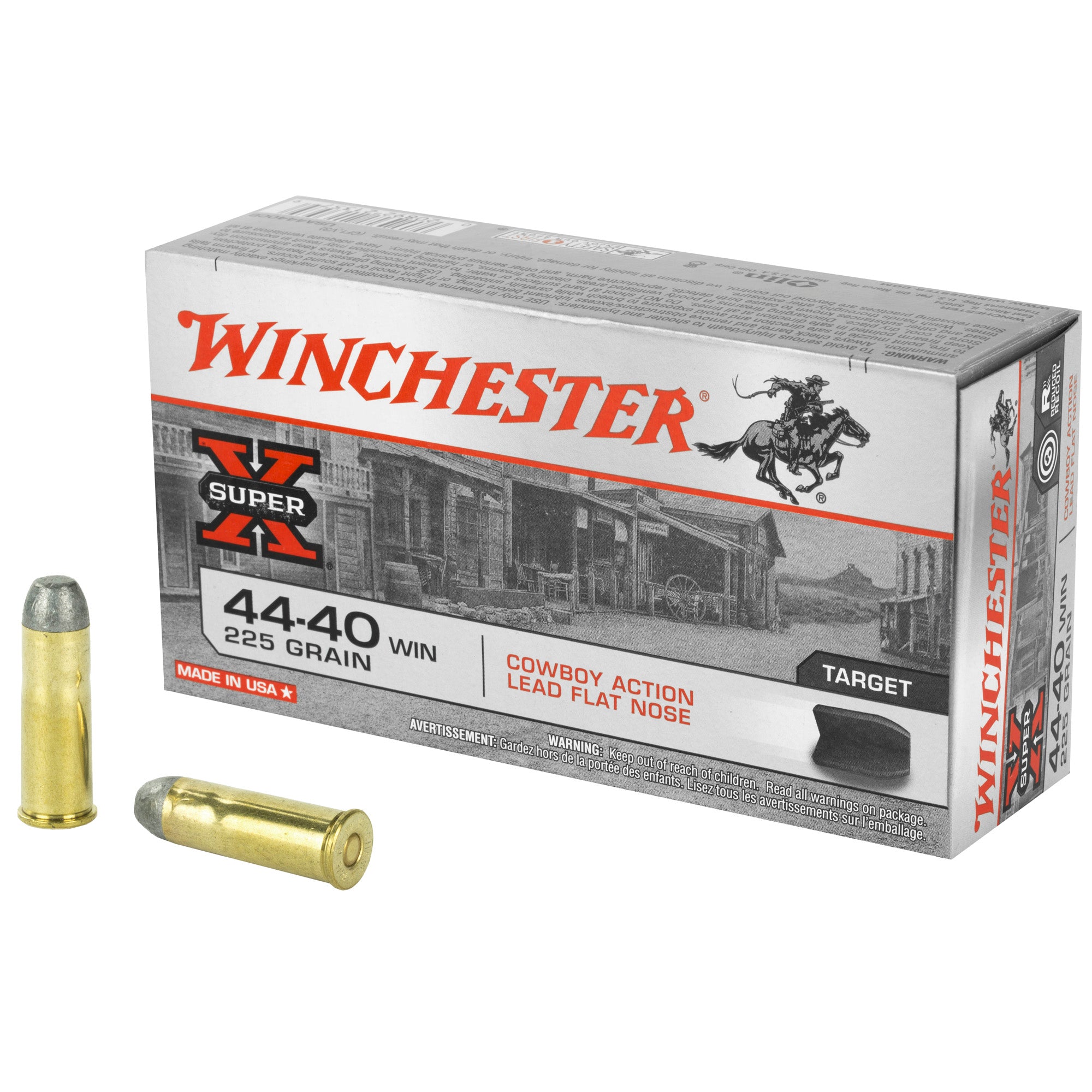 Winchester USA Super X Cowboy Action .44-40 Winchester 225 grain Lead Flat Nose ammunition