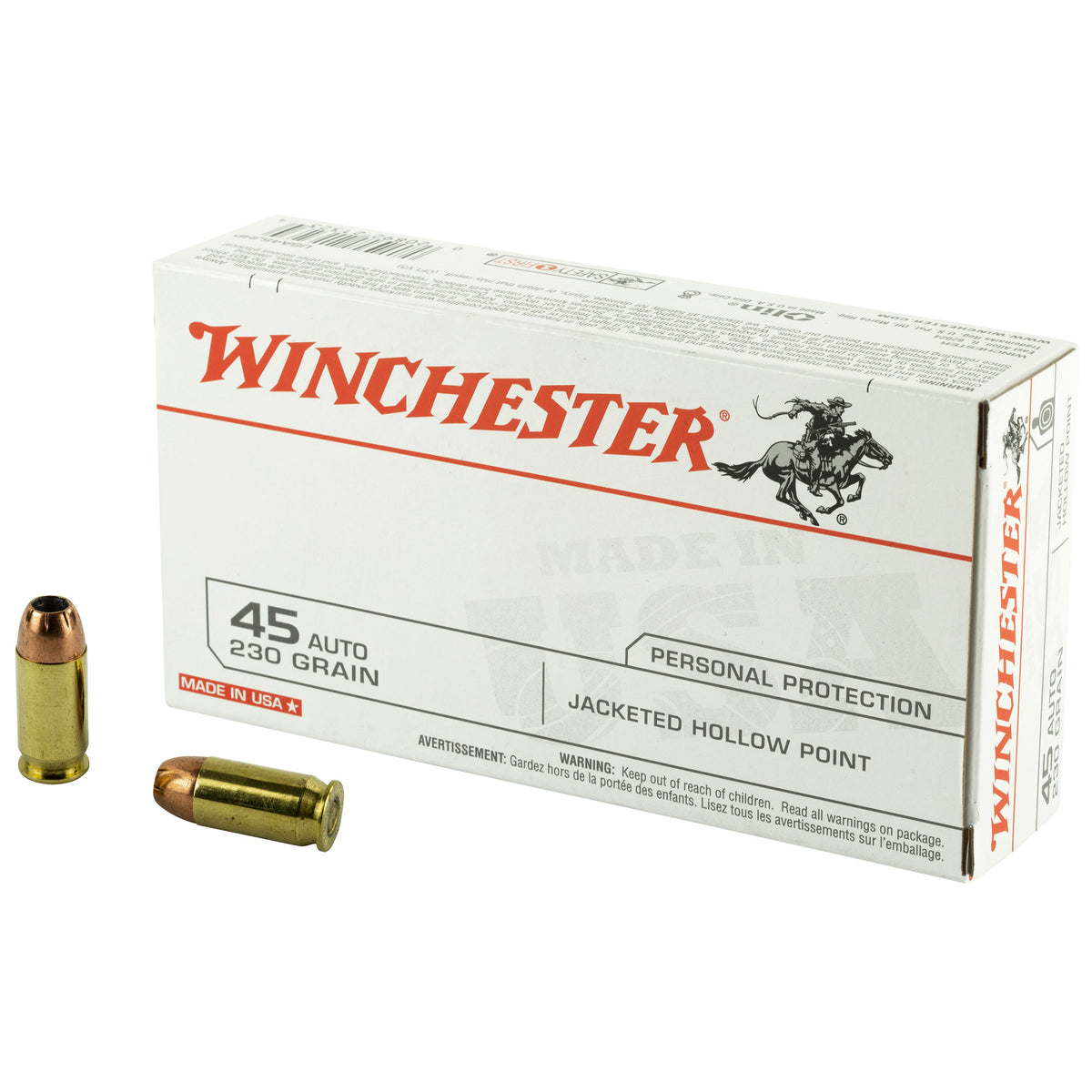 Winchester USA Jacketed Hollow Point 230 Grain .45 ACP/Auto 880 fps