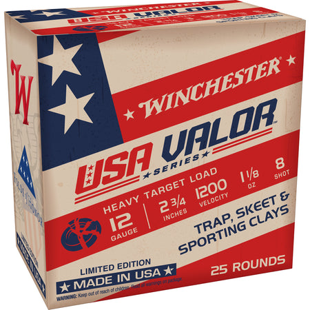 Winchester USA VALOR Shotgun Ammo 12 Gauge 2.75 in 1-1/8 oz #8