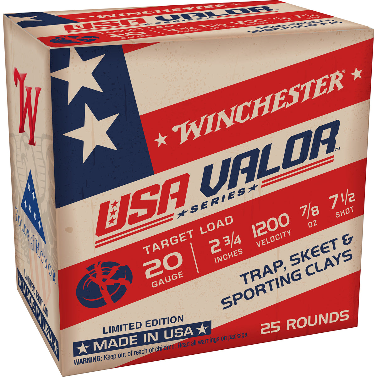 Winchester USAV207 USA VALOR  20 Gauge 2-3/4  #7.5