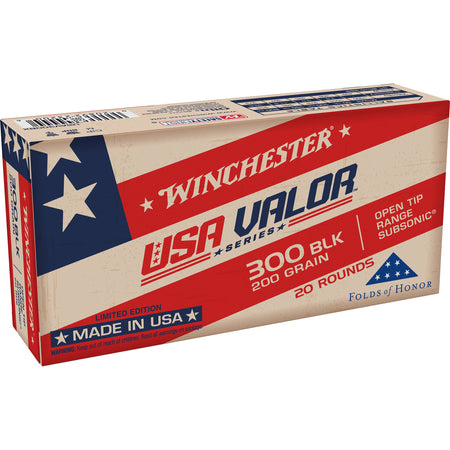 Winchester USA VALOR .300 AAC Blackout 200 grain Open Tip ammunition