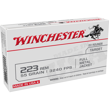 Winchester USA Full Metal Jacket 55 Grain .223 Remington 3240 fps