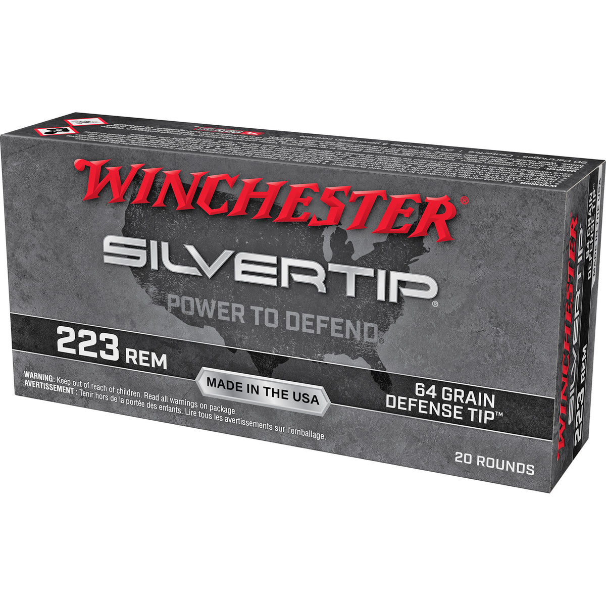 Winchester Silvertip Defense Tip 64 Grain .223 Remington 2700 fps