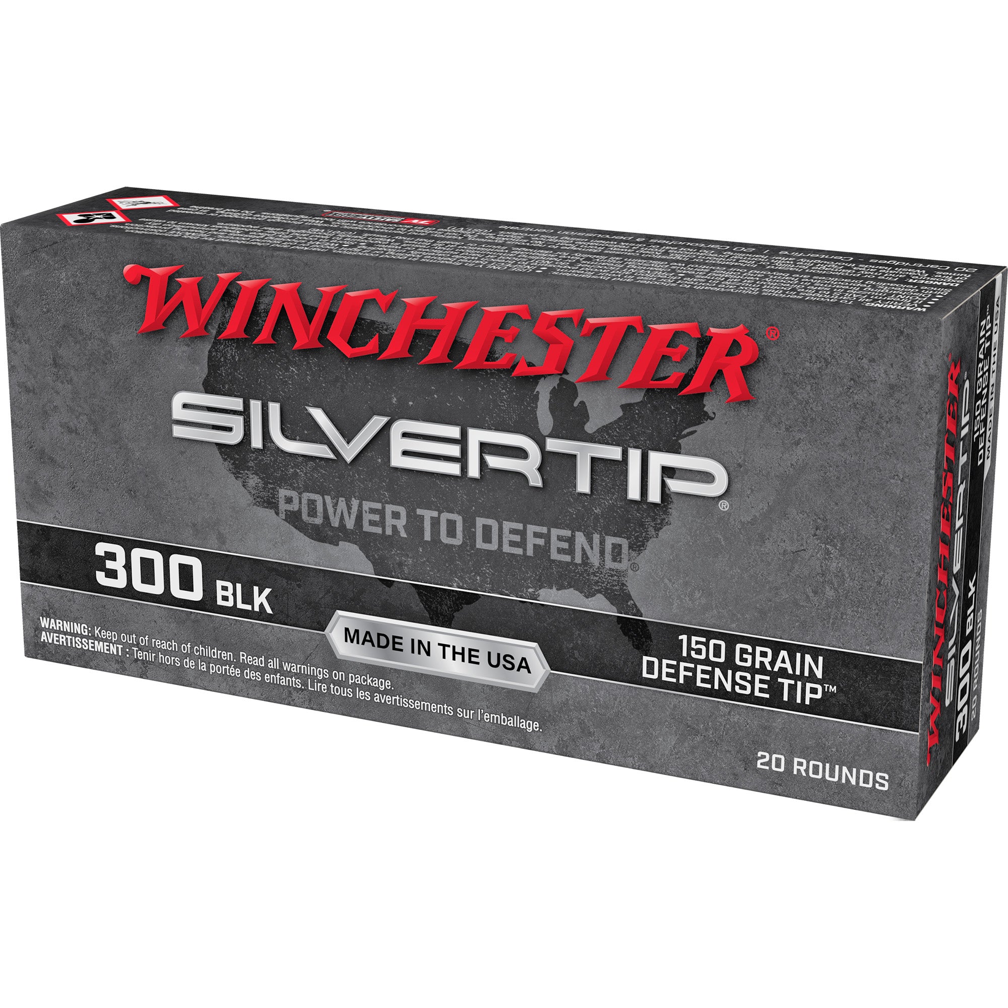 Winchester Silvertip Defense Tip 150 Grain .300 AAC Blackout 1900 fps