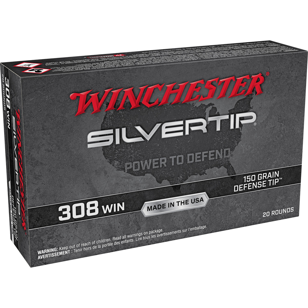 Winchester Silvertip .308 Win / 7.62x51mm 150 grain Defense Tip ammunition