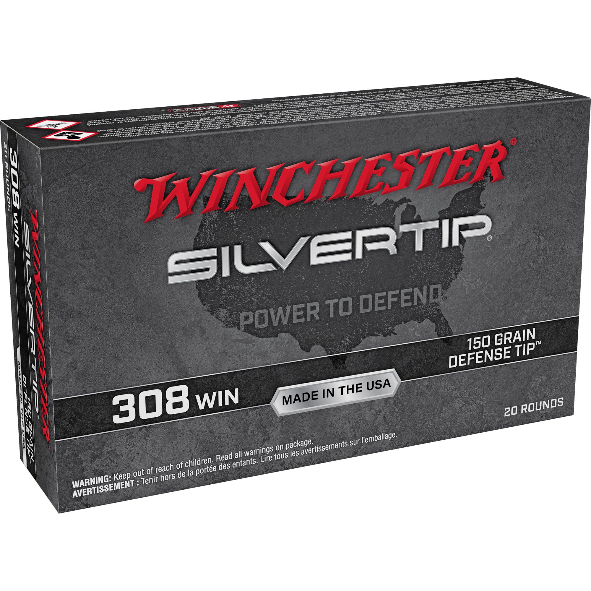 Winchester Silvertip .308 Win / 7.62x51mm 150 grain Defense Tip ammunition
