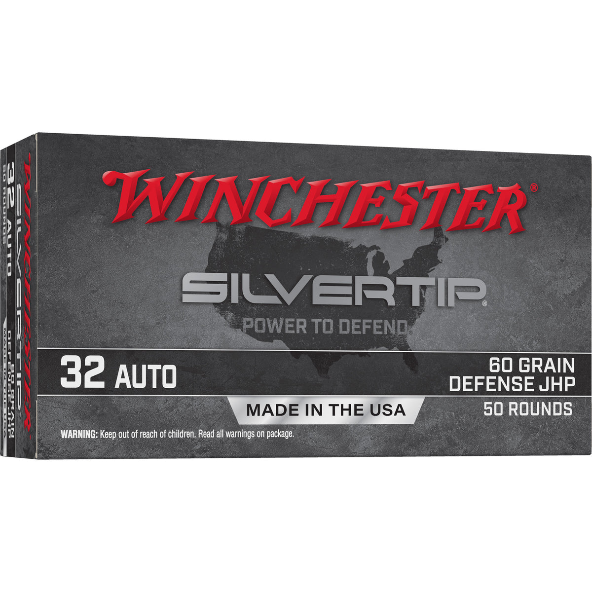 Winchester Silvertip .32 ACP 60 grain Jacketed Hollow Point ammunition